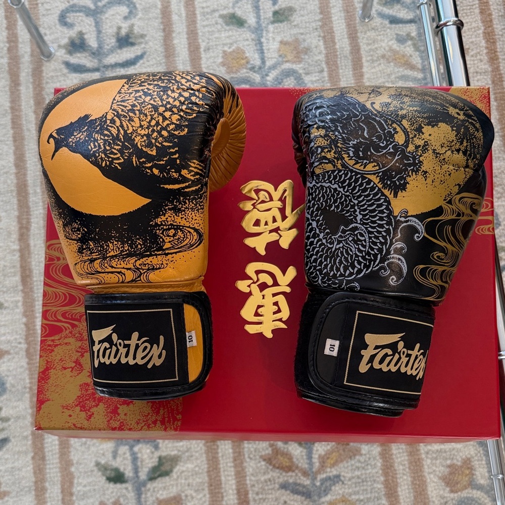 Fairtex Black and Gold Boxing Gloves